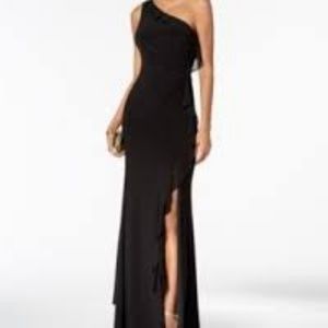 Vince Camuto one-shoulder Ruffled Gown